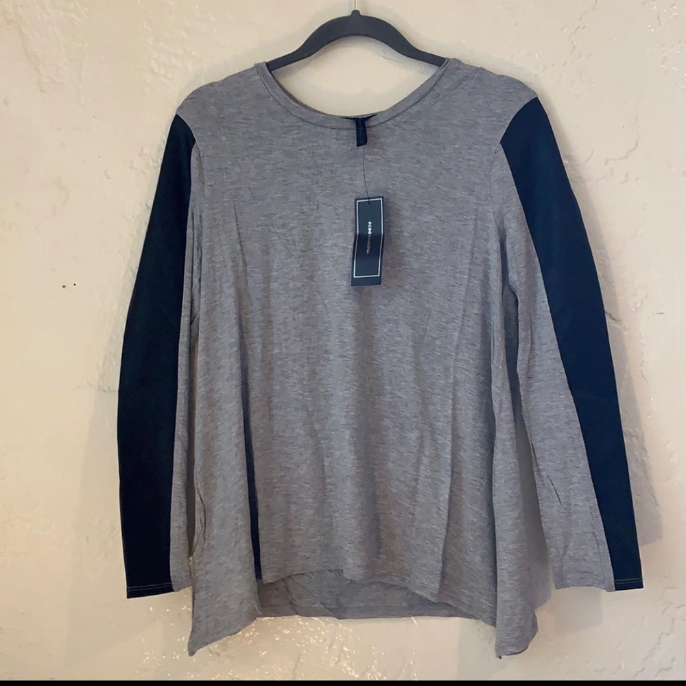 Grey with faux leather detail